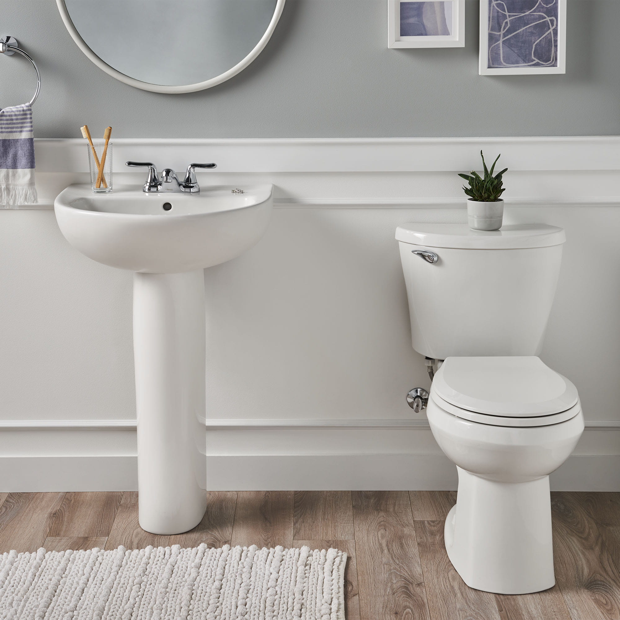 Mainstream TwoPiece 1.28 gpf/4.8 Lpf Chair Height Round Front Toilet